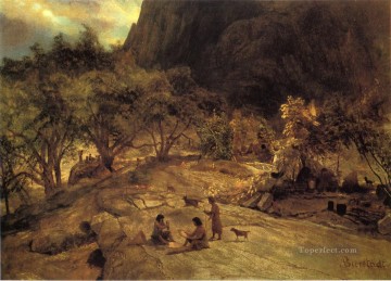 マリポーサ インディアン野営地 ヨセミテ バレー カリフォルニア アルバート ビアシュタット Oil Paintings